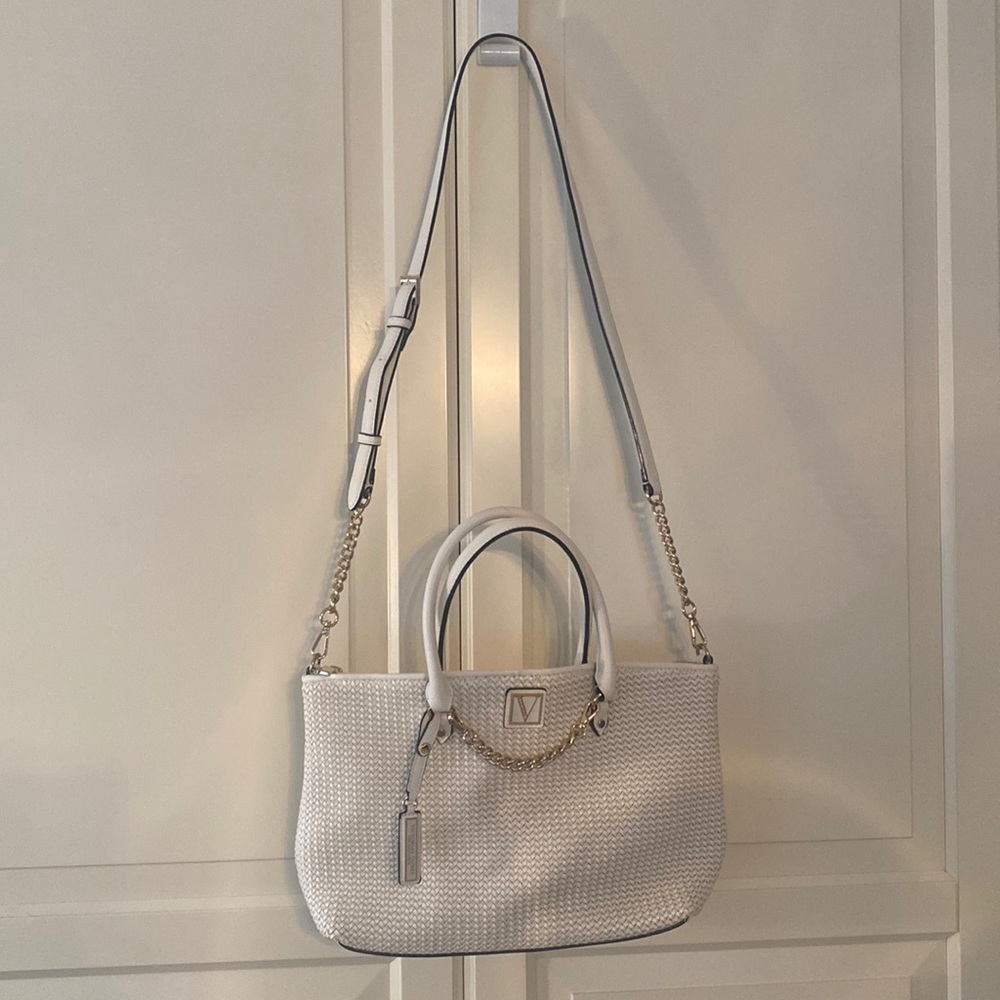 The Victoria Slouchy Satchel. Whites with handles and crossbody/shoulder straps